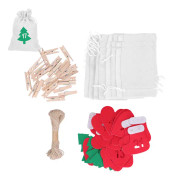 24 st julstrumpor med lyckonummer, dragsko, julkalender, julficka, vit