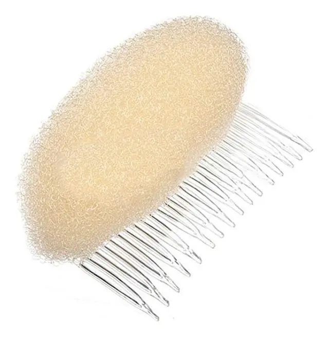 Enkel volymtillverkare Bouffant Beehive Shaper Bumpits Bump Foam Comb Hair Styler（Beige）