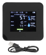CO2-mätare 9 i 1 USB-laddningsbar bärbar realtidsövervakning 5V 1A Pm2.5-detektor för Pm1.0 fuktighetsnivå PM10
