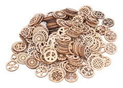 Kreativa DIY-kit, 200 robusta material blommor träutskärningar, rustika träskivor med glansig finish för bred användning i bröllopsdekorationer, hemdekorationer och konst