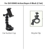 Bil sugkopp adapter fönsterglasfäste hållare för Dji Action 2 Osmo Action för Gopro Hero 5/6/7/8 Black tillbehör(cykelklämma)