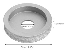 7,3 cm diamantbelagd slipsten konkav slipsten för sten keramik glas 1,0 cm