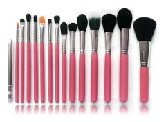15 st. Rosa / Silver Make-up / sminkborstar av bästa kvalité