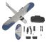 RC-plan - Hållbar RC-segelflygplan Fjärrstyrt flygplan Fastvingat flygplan Jet med LED-ljus för personer över 14 år 2 batterier