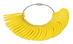 Mini Ring Sizer Mätverktyg Exakt mätning Metall Bärbar Finger Size Mätare Verktyg Gul