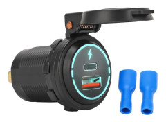 12V USB-laddaruttag Snabbladdning IP66 Vattentät PD Typ C QC 3.0 billaddaradapter för motorcykelbåt RV ATV