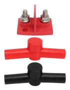 Dubbla Powerpost-kabelanslutningar M10 Dual Studs-kabelkontakt med 2 isolatorer för bil RV Ship Truck DC12 till 48V Röd