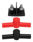 Dubbla Powerpost-kabelkontakter M10 Dual Studs-kabelkontakt med 2 isolatorer för bil RV Ship Truck DC12 till 48V Svart