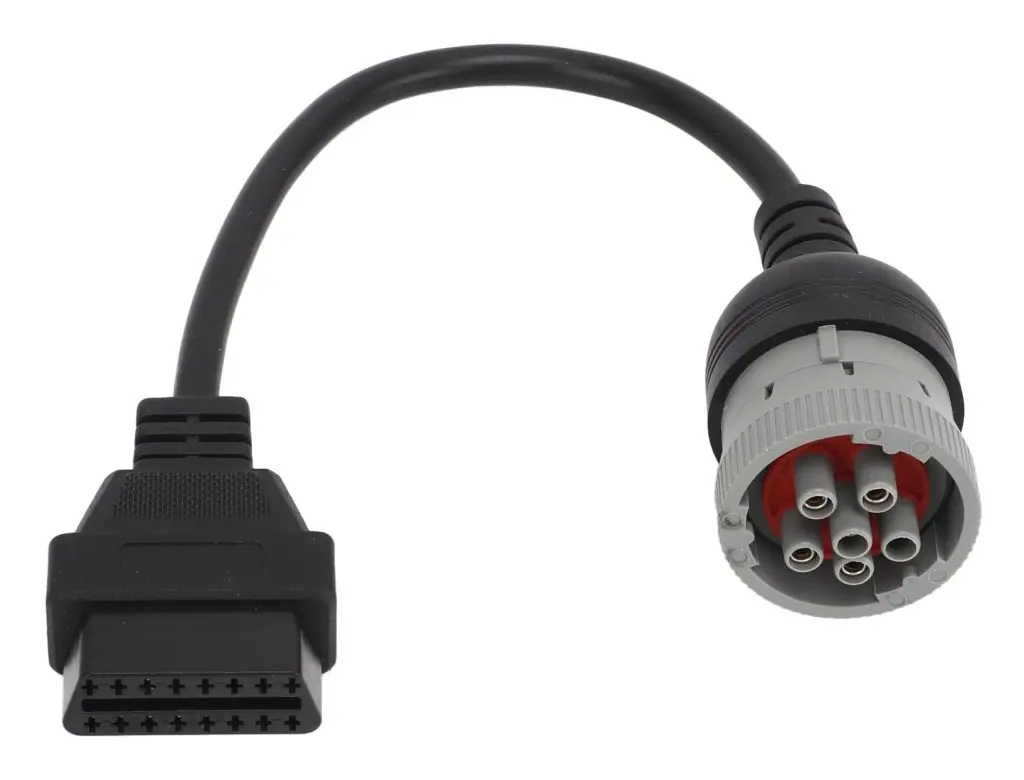 6Pin till 16PIN OBD1 till OBD2 Diagnostisk kabeldiagnostikskanneromvandlare för J1708 Heavy Duty Truck