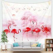 Tropisk grön flamingotapet