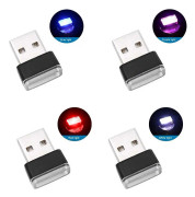 4st blå och röd lila vit USB-gränssnitt Bilinredning LED-strålkastare