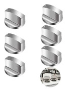 Gasknappar 6mm Universal Metall Kontrollknappar Universal Knopp Spisknapp Silver Gasknappar för Gasugn Och Spis 6 Stycken