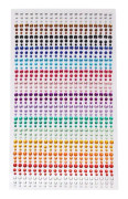 900 st självhäftande kristallstrassklistermärken, 3 mm, 4 mm, 5 mm, färgglada akrylstrassklistermärken