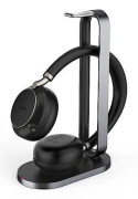 Yealink BH76 UC - Headset - on-ear - Bluetooth - trådlöst - aktiv brusreducering - adapter USB-A via Bluetooth - svart - med laddstation