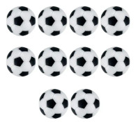 10 st Mini Foosball Bollar, 32mm/1.26inch Bordfotboll, Ersättningsfotbollar för Vuxna Barn Foosball (Svart och Vit)