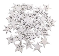 50 st DIY trähänge pentagramform hantverk med ihålig blomma dekoration hängande dekor hemfest väggdekor - blandad (vit) (50 st, vit)
