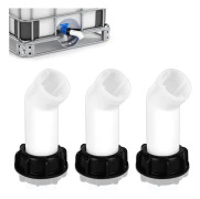 3 st Dräneringspip med Mutter IBC, Vattentankmunstycke Ventilanslutning Förlängningsslangmunstycke IBC Adapter Vattentank Kranpip kompatibel IBC Tank Kran