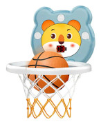 Blå Mini Basketkorg Set med Fällbar Barn Basketkorg, Sugkopp, Stansfri Installation och Infraröd Induktion - Inkluderar Boll