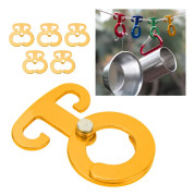 5 st T-ring krokar Camping rep spänne Aluminiumlegering Ultralätt Stark Självlås Camping Tillbehör för Utomhustält Guld