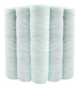 Set med 5 spolfilterpatroner Anti-Sediment 9\" 3/4 - 20 Micron Kompatibel med 10\" filter Tillverkad i Frankrike - Shlm