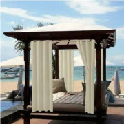 Vattentäta utomhusgardiner, termiskt isolerade mörkläggningsgardiner för pergola, trädgårdsskjul utomhus, lusthus, uteplats veranda (130220 CM, beige)