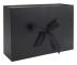 Lyxig presentask med band och lock 26,5x19x8cm Svart