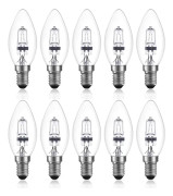 42w E14 C35 Dimbar halogenlampa Ac 220-240v Varmvit 2700k E14 Transparent halogenlampa (10st) (FMY)