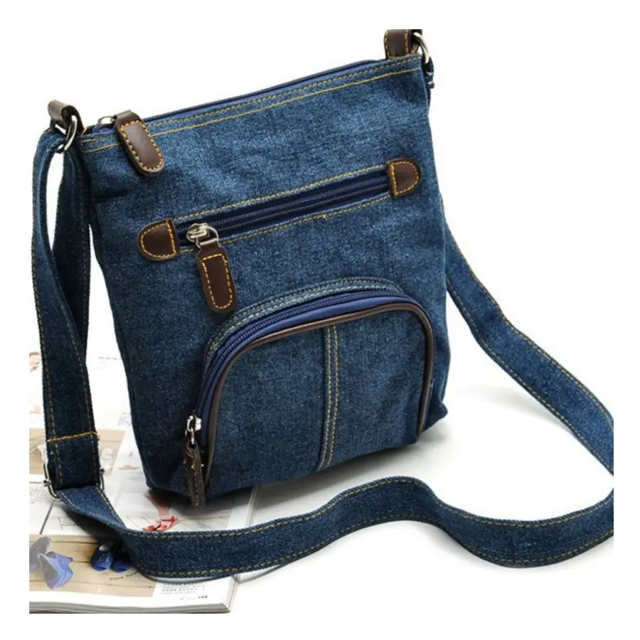 Axelväska i Denim, Casual Bag för Kvinnor