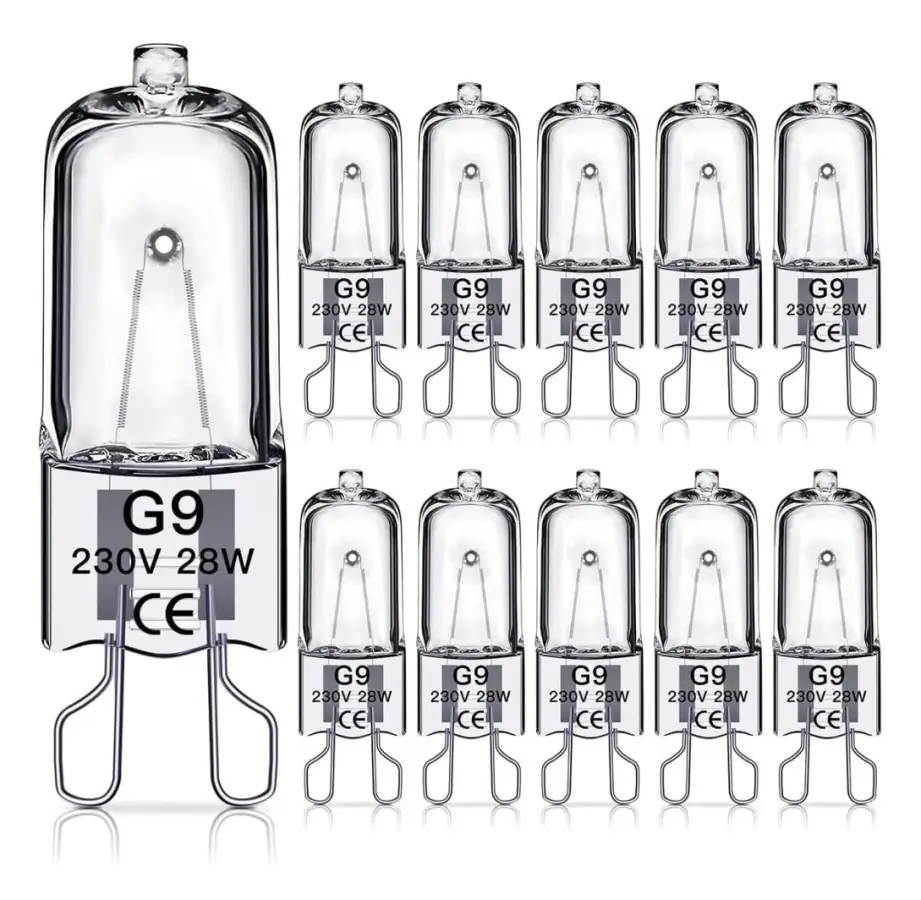 G9 halogenlampor 28W,230V,10 Pack