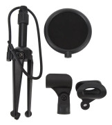 Vikbar skrivbordsmikrofon Stativ Stativ Höjdjusterbar skrivbordsmikrofonhållare med mikrofonpopfilter för livestreaming Chatta Sjunga