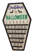 Nedräkning Halloween-kalender Återanvändbar advent gör-det-själv Flyttande trä semesterskylt dekoration för hemmet Desktop Ornament
