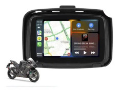 Bärbar Motorcykel Trådlös Android Auto Monitor