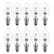 42w E14 C35 Dimbar halogenlampa Ac 220-240v Varmvit 2700k E14 Transparent halogenljuslampa (10st)