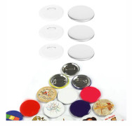 100 set med tomma knappdelar för knappmaskin DIY rund form rostfri knapptillverkningstillbehör 75 mm/3,0 tum