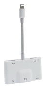 Lightning till Rj45 Ethernet Lan tr?dbunden n?tverksadapter 5 i 1 usb Otg Lan Rj45 Ethernet 3,5 mm h?ghastighetskonverterare