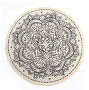 Mandala Tofsar Boho Bomullsvävd, Non-Stick Hår Miljövänliga Runda Bordstabletter Med Handgjorda Vävda Retromönster, Konstinspirerad Design För Kök