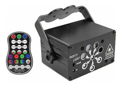 Nattlampa, Barnbelysning Laserlampa 120 i 6 Håls Plug-in Fjärrkontroll Färgglad USB Atmosfär KTV Jul Scenljus, Svart