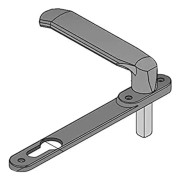 Lågt handtag med platta för bearbetade ögonfransar - WELKA - 8600040 - Med nyckel - Med cylinder (med stift)