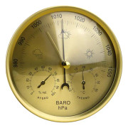 3 i 1 Barometer med termometer hygrometer väderstation barometrisk tryck mäter enkelhet, enkel avläsning (metrisk) (gyllene)