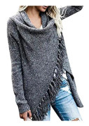 Kvinnor Frans Poncho Tröja Lång Cardigan Stickad Tröja Rock (XL)