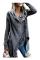 Kvinnor Frans Poncho Tröja Lång Cardigan Stickad Tröja Rock (XL)