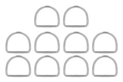 10-pack med 3mm 316 rostfritt stål D-ringar | Sömlös svetsning | Halvrunda ringar för surfbräda och kajaktillbehör | 25x18x3MM