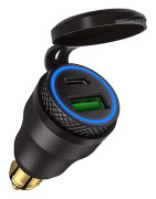 DIN-kontakt USB C-laddare 30W 5A Power Delivery Motorcykel Dubbel USB-laddare QC 3.0 Snabbladdning Strömadapter Vattentät Passar för 12V-24V BMW Ducati