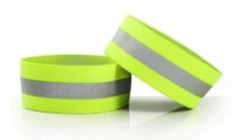 2-pack reflexband med hög synlighet för cykling, löpning, armar, handleder, fotleder, benremmar och som byxklämma för cykel