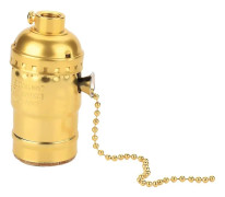 Lamphållare med dragkedja i silver, E27