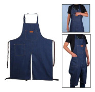 Mode keramik Denim Split Ben Förkläde Justerbar Halsrem För Artist