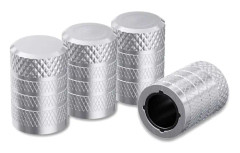 Däckventilskaftlock, svart, 4 st/förpackning, anodiserad aluminiumdäckventilskaftlock, korrosionsbeständig, universella stammskydd