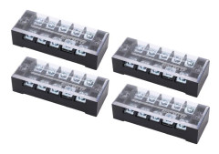 Kopplingslist Dubbelradig skruvklämma Högströmstrådsplint med lock 600V 25A 4st 5 positioner (2505)