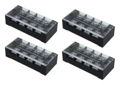 4st plintblock TB fast stor ström dubbla rader plintspärrband 600V 45A 4 positioner (4504)