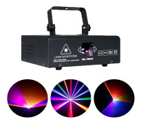 RGB Laserljus, 1000mW Effekt, DMX512 & Röstkontroll,Ny 1W RGB-skanner, EU-kontakt